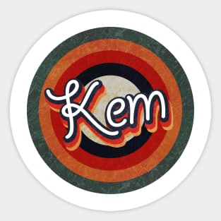 Retro Color Typography Faded Style Kem Sticker